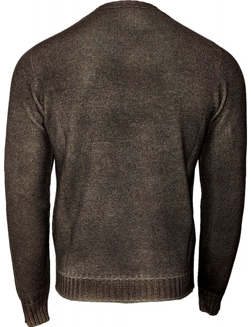 AROVESCIO jersey lana reversible Brushed Colour  marron-lima | Ego Madrid
