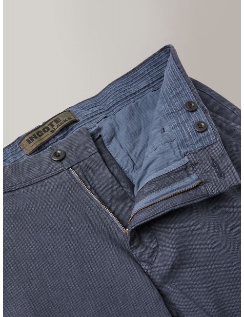 INCOTEX slacks pantalón algodón micro estructura azul