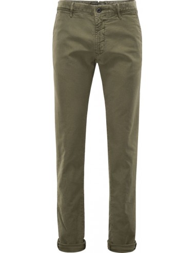 INCOTEX pantalón slacks tricochino verde en diagonal