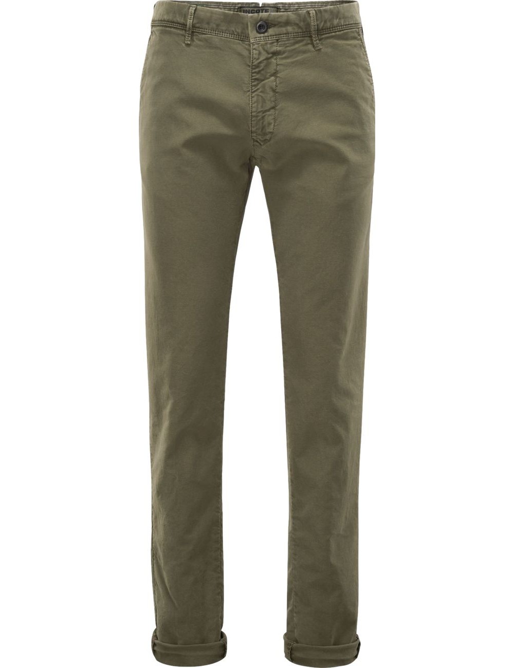 INCOTEX pantalón slacks tricochino verde en diagonal