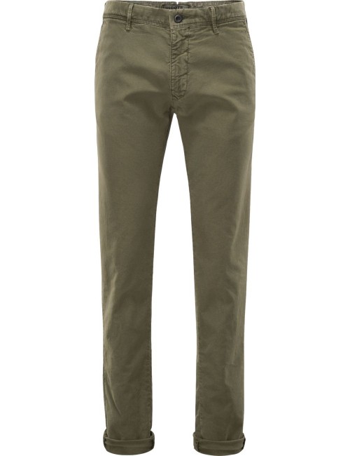 INCOTEX pantalón slacks tricochino verde en diagonal