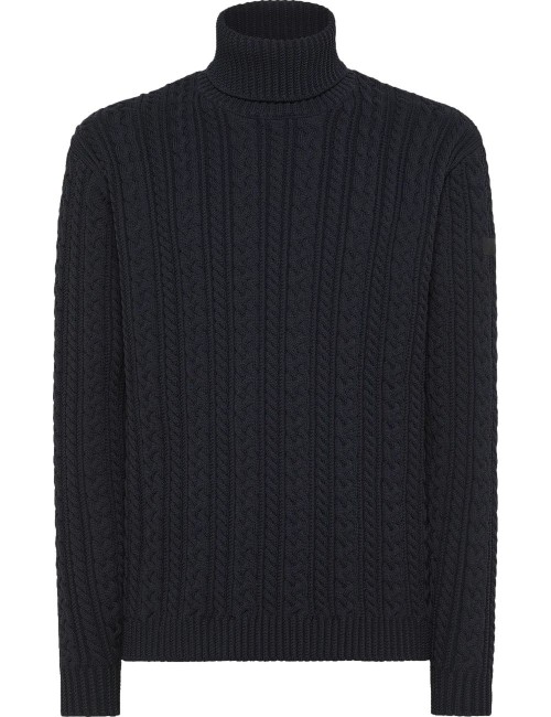 RRD Jersey punto ochos cuello vuelto negro | Ego Madrid