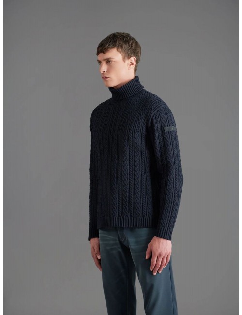 RRD Jersey punto ochos cuello vuelto negro | Ego Madrid
