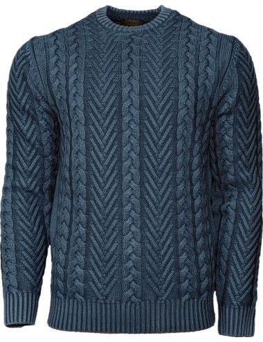 Jersey cuello redondo ochos garment dyed azul marino