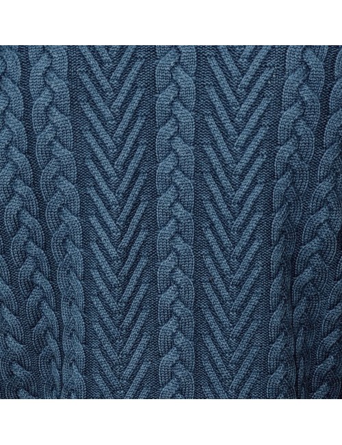 Jersey cuello redondo ochos garment dyed azul marino