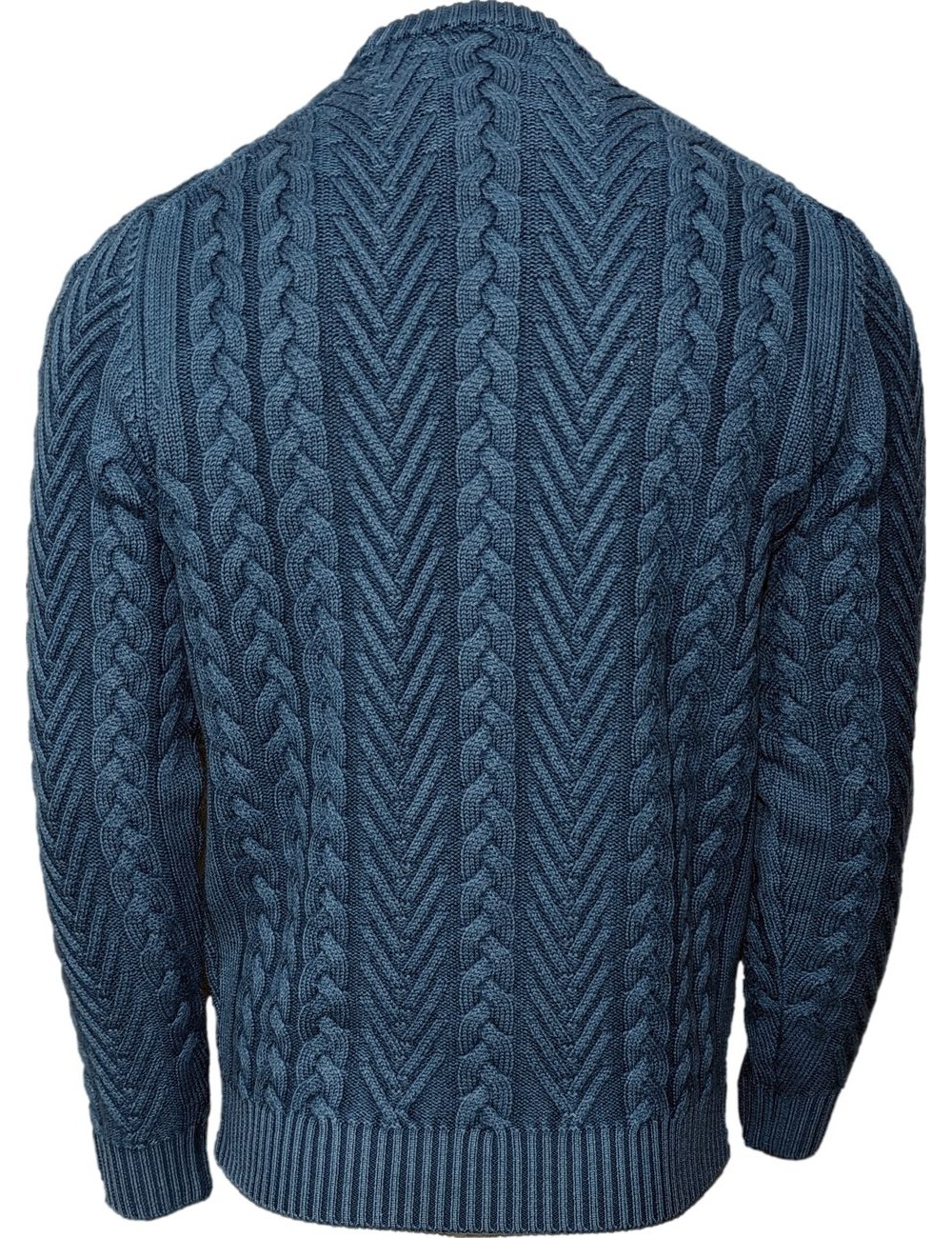 Jersey cuello redondo ochos garment dyed azul marino