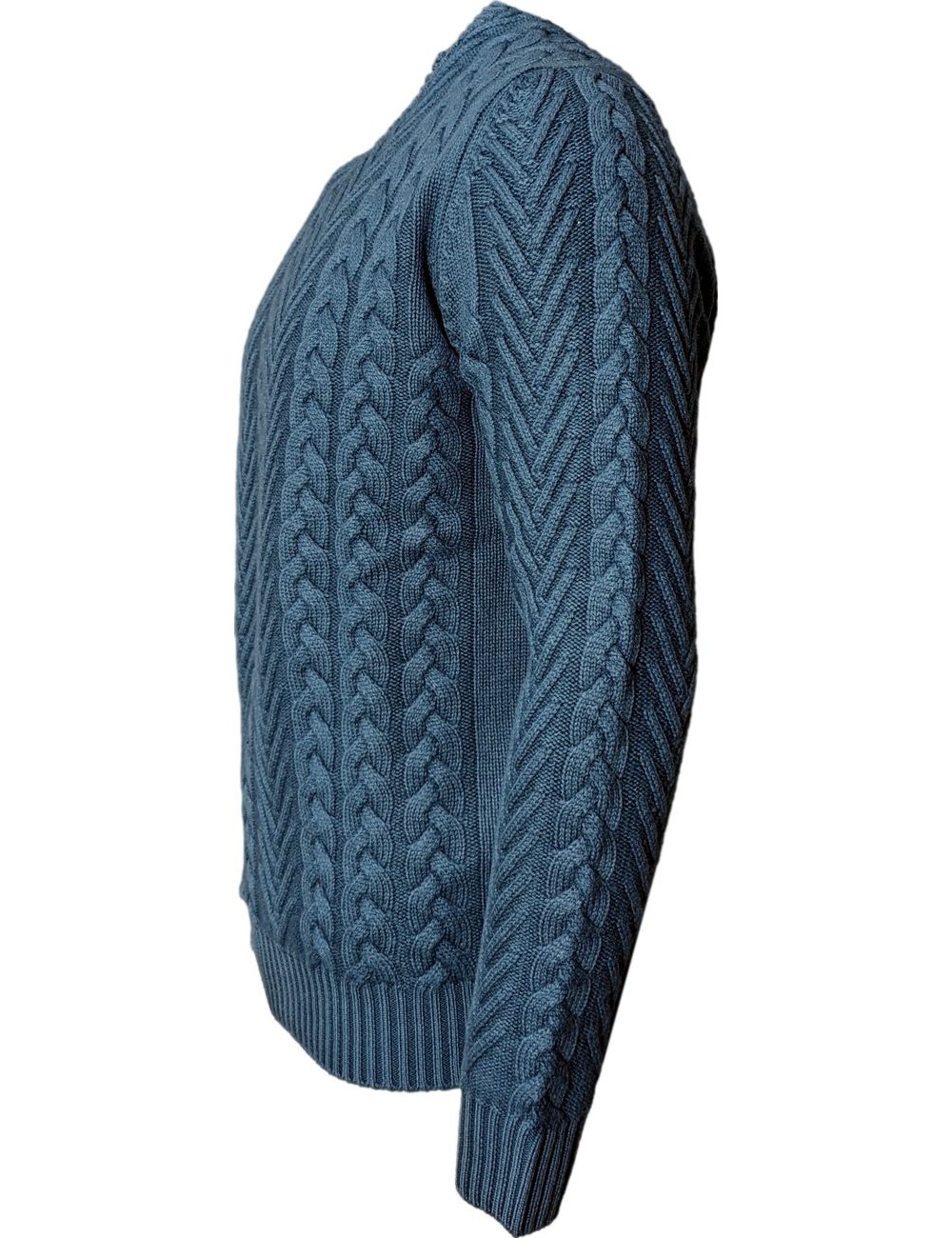 Jersey cuello redondo ochos garment dyed azul marino