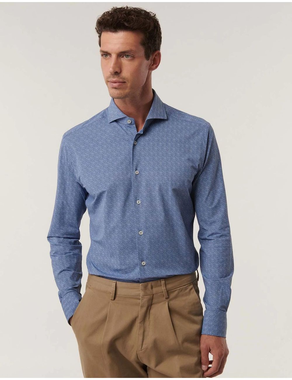 Camisa elástica de espiga Xacus Almirante Seis Madrid