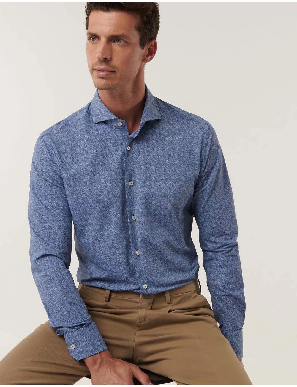 Camisa elástica de espiga Xacus Almirante Seis Madrid