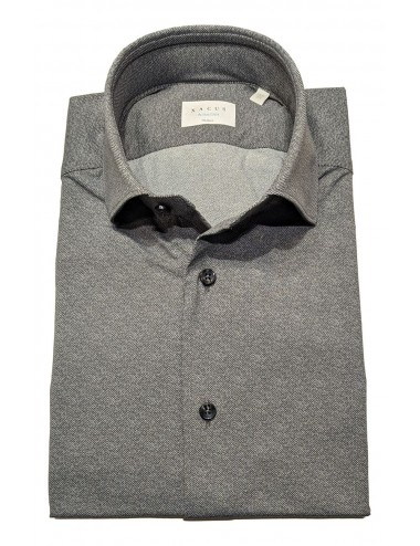 Camisa elástica de espiga gris | Xacus Almirante Seis Madrid