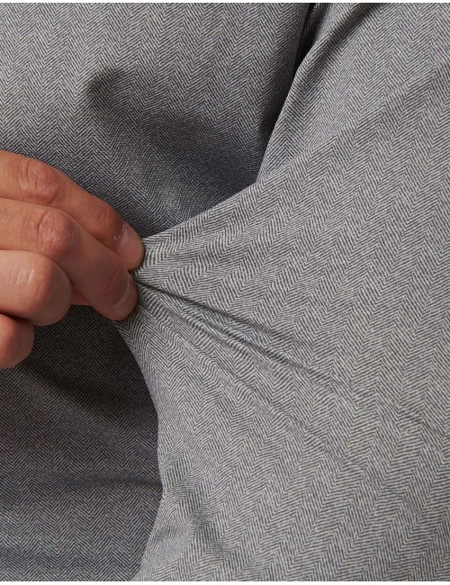 Camisa elástica de espiga gris | Xacus Almirante Seis Madrid
