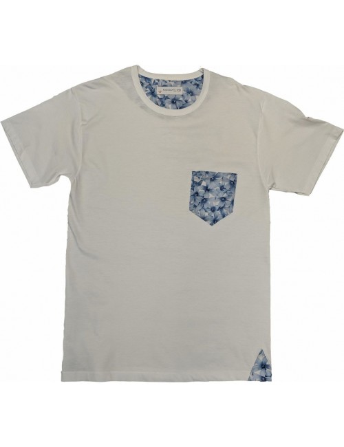 Camiseta Poggianti con bolsillo de fantasia flor de hibiscus