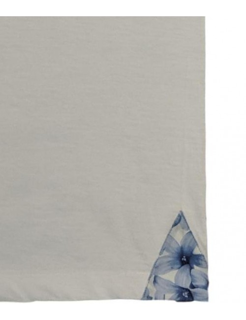 Camiseta Poggianti con bolsillo de fantasia flor de hibiscus