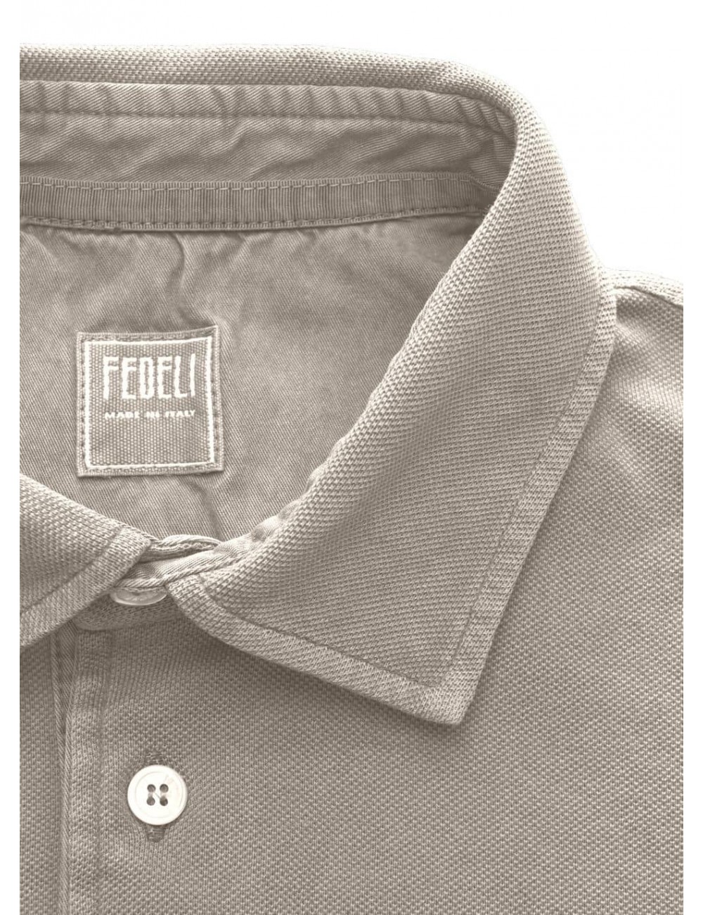 Polo manga corta Fedeli piqué de algodón gris piedra  | Ego Madrid