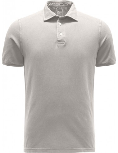 Polo manga corta Fedeli piqué de algodón gris piedra  | Ego Madrid