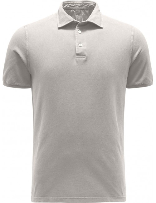 Polo manga corta Fedeli piqué de algodón gris piedra  | Ego Madrid