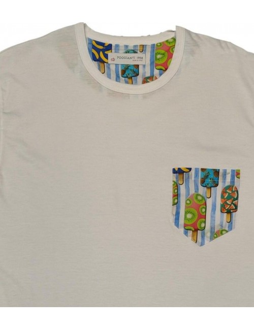 Camiseta Poggianti con bolsillo de fantasía