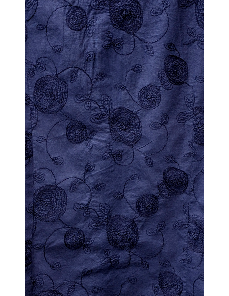 Camisa hombre bordada de Poggianti algodón azul marino online Madrid