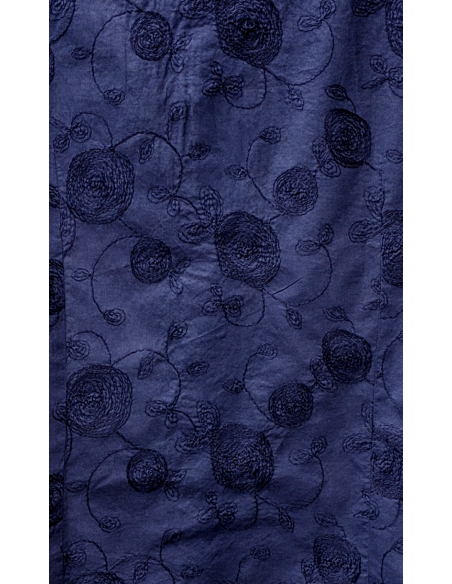 Camisa hombre bordada de Poggianti algodón azul marino online Madrid