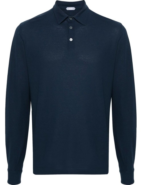 Almirante Seis Madrid | ZANONE polo Ice Cotton azul manga larga