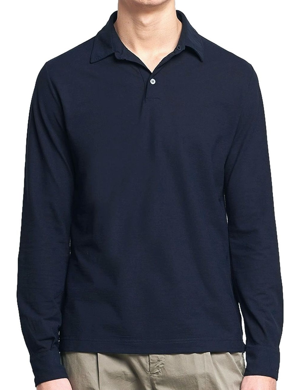 Almirante Seis Madrid | ZANONE polo Ice Cotton azul manga larga