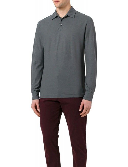 Almirante Seis Madrid | ZANONE polo Ice Cotton gris manga larga
