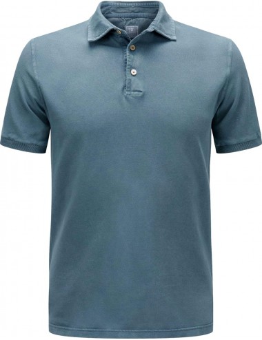 Polo manga corta Fedeli piqué de algodón azul  | Ego Madrid