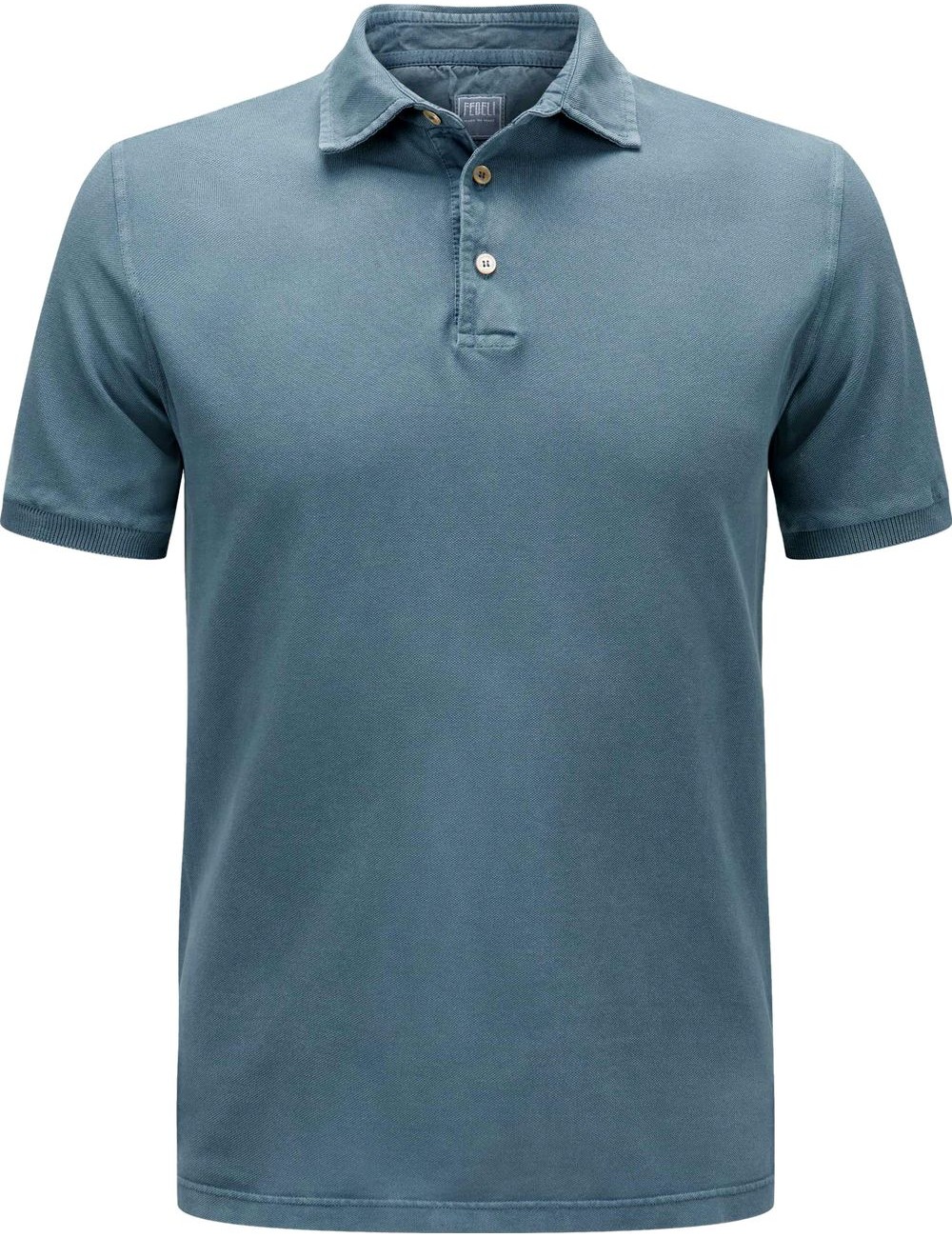Polo manga corta Fedeli piqué de algodón azul  | Ego Madrid