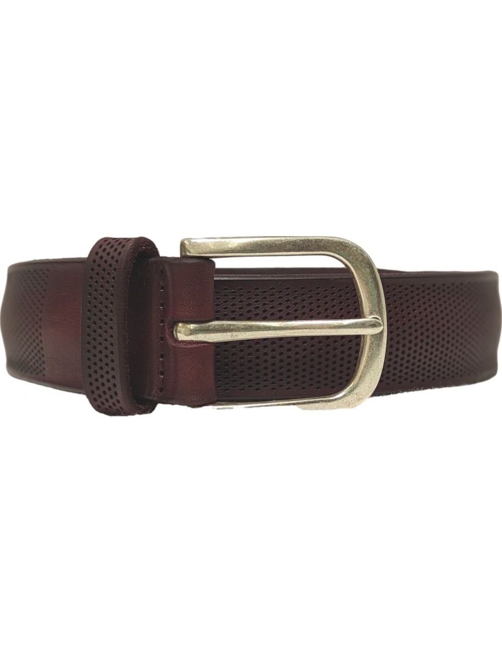 Orciani cinturón granate micro perforado regular| Ego Madrid