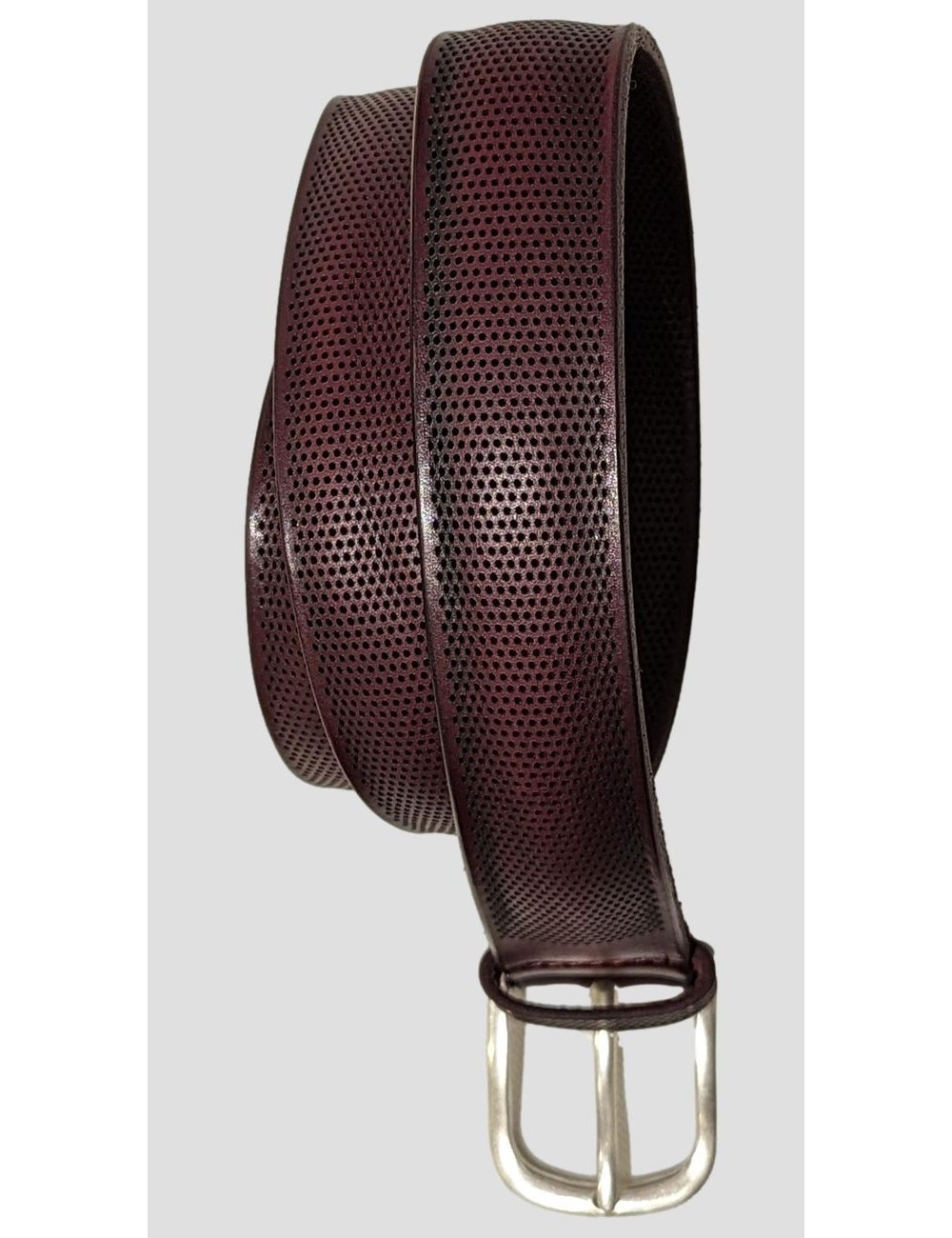 Orciani cinturón granate micro perforado regular| Ego Madrid