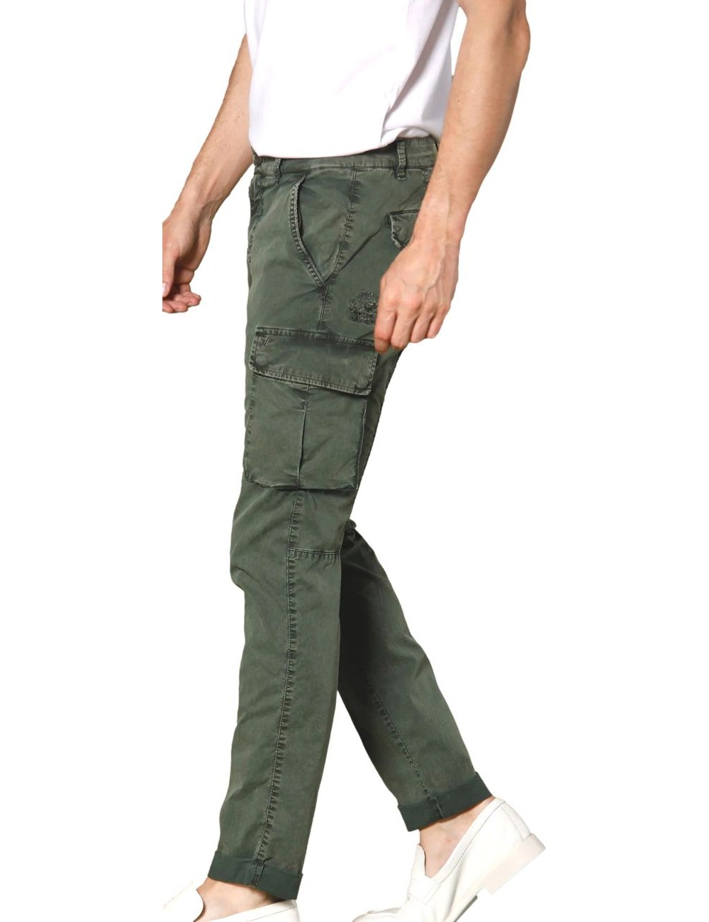 Mason's pantalon cargo hombre sarga elática icon verde | Ego Madrid