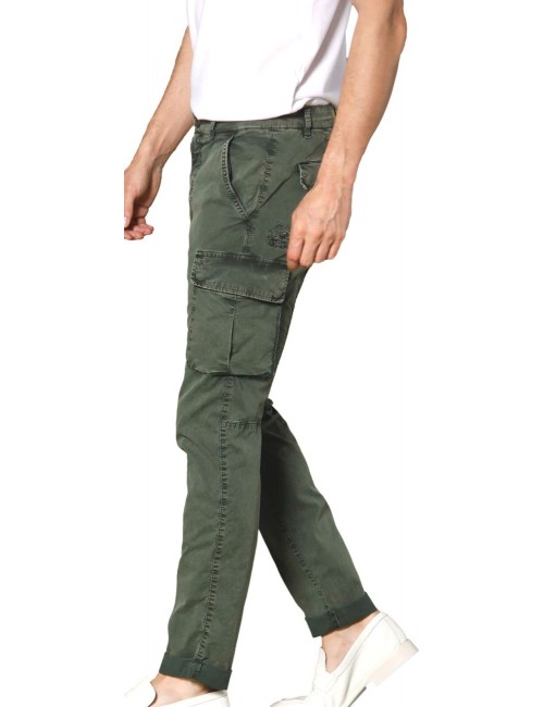 Mason's pantalon cargo hombre sarga elática icon verde | Ego Madrid
