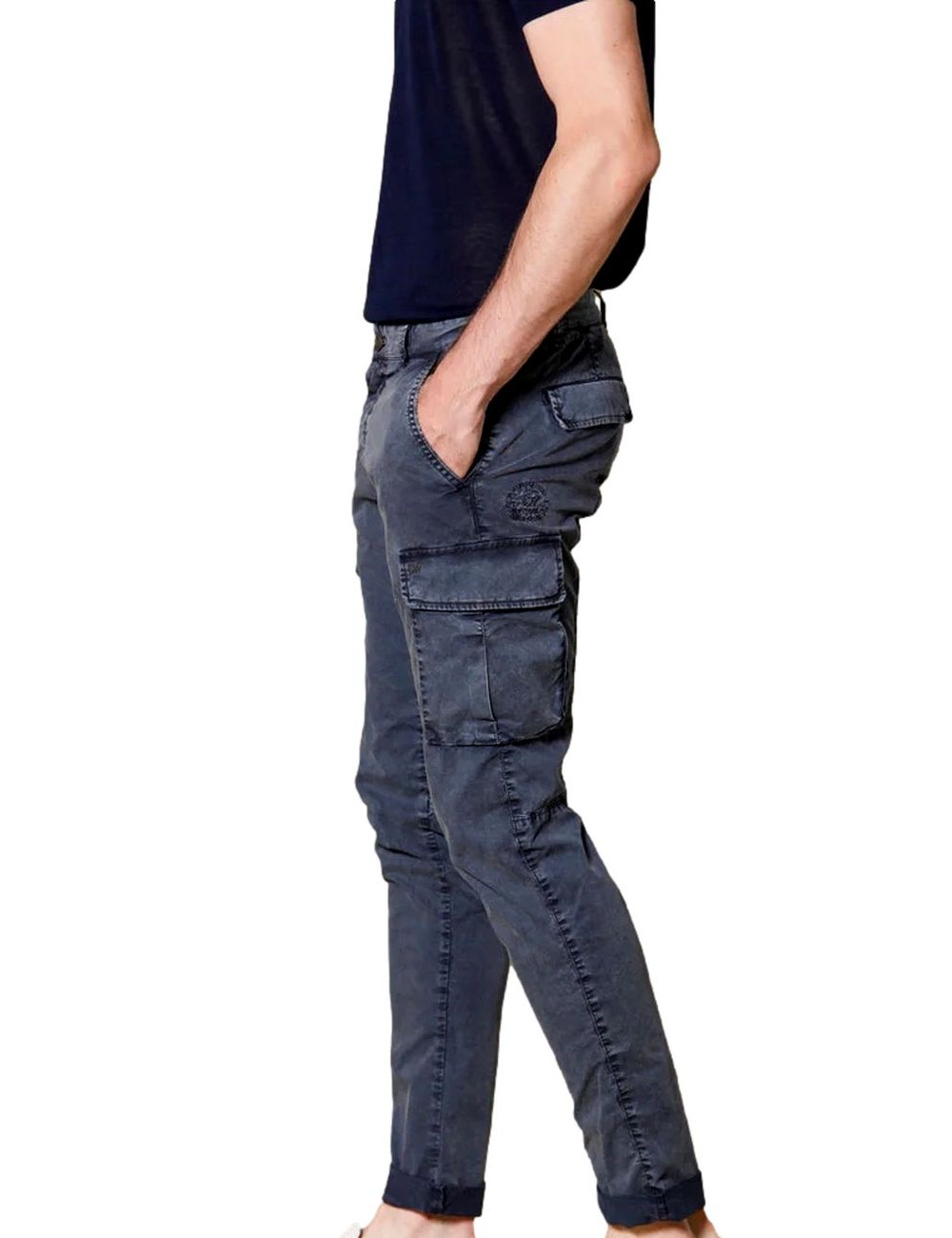 Mason's pantalon cargo hombre sarga elática icon azul | Ego Madrid