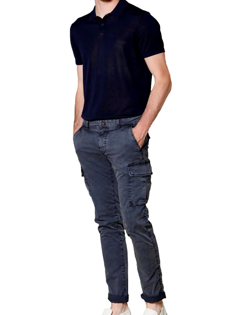 Mason's pantalon cargo hombre sarga elática icon azul | Ego Madrid