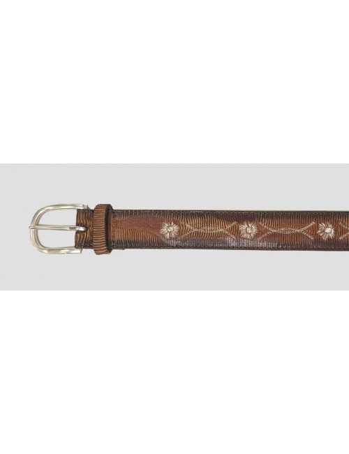 Orciani Cinturón cuero cortado Láser bordados | Ego Madrid