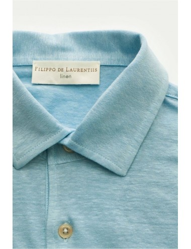 Polo manga corta lino Filippo de Laurenttis azul claro | Ego Madrid 2