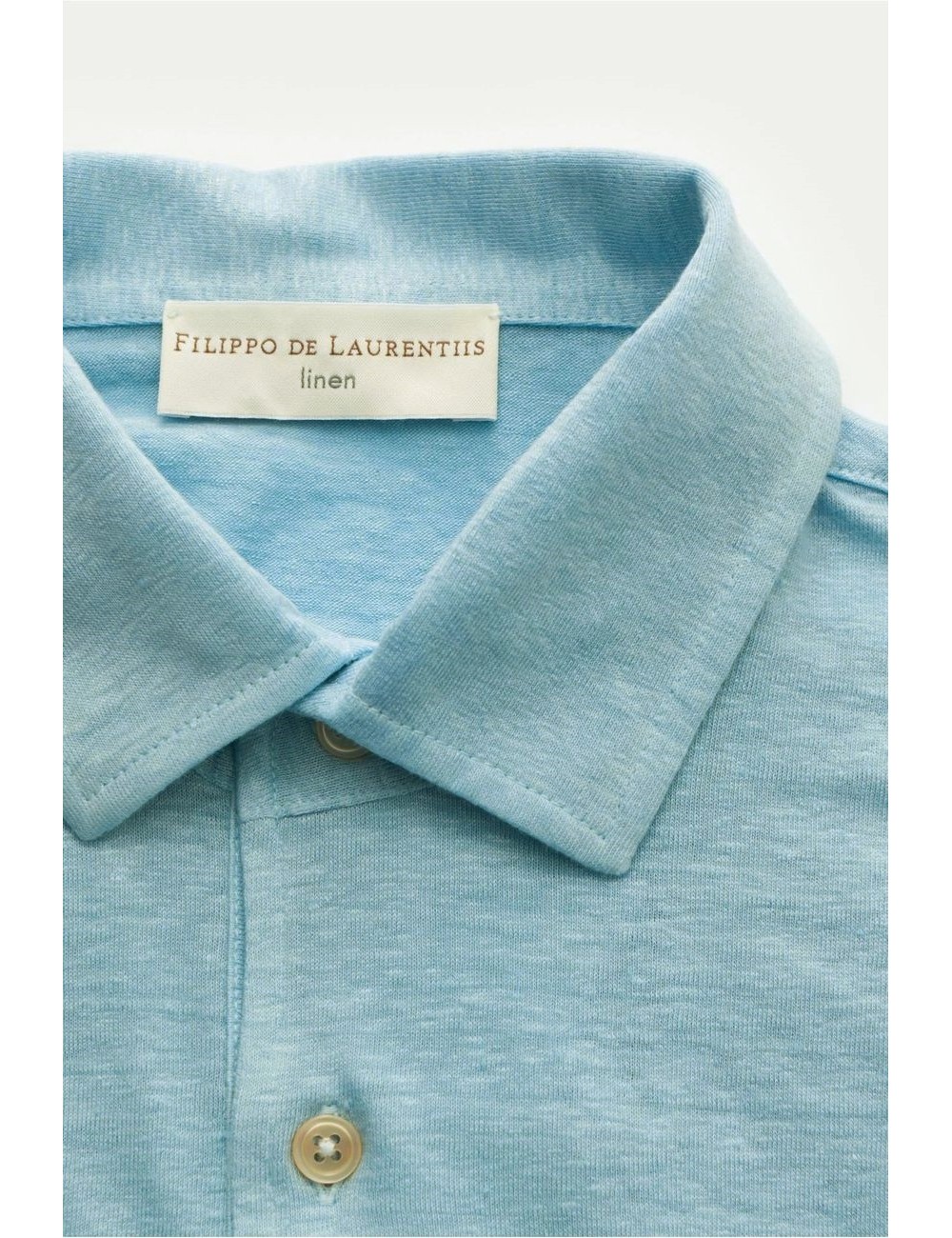 Polo manga corta lino Filippo de Laurenttis azul claro | Ego Madrid