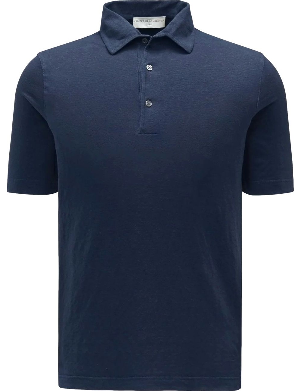 Polo manga corta lino Filippo de Laurenttis azul indigo | Ego Madrid