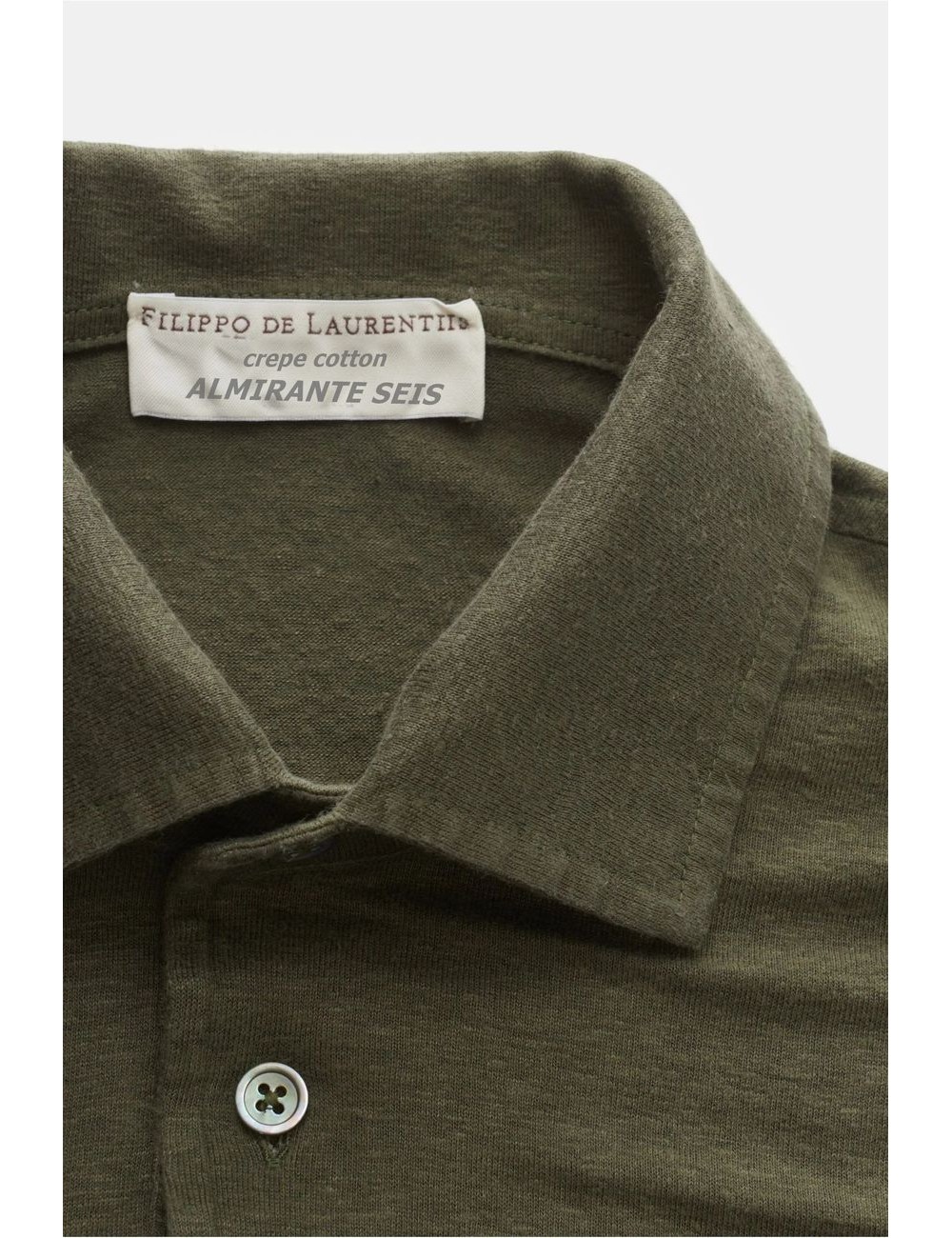 Polo manga corta lino Filippo de Laurenttis verde militar | Ego Madrid