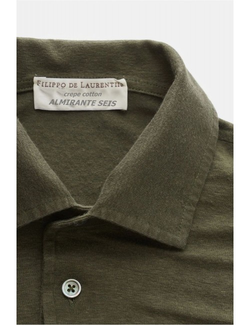 Polo manga corta lino Filippo de Laurenttis verde militar | Ego Madrid