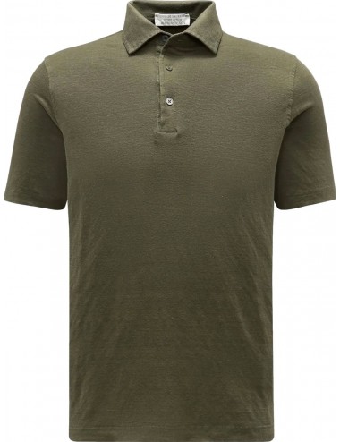 Polo manga corta lino Filippo de Laurenttis verde militar | Ego Madrid