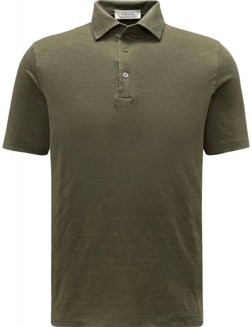 Polo manga corta lino Filippo de Laurenttis verde militar | Ego Madrid