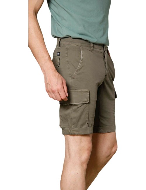 Ego Madrid | Mason's bermuda cargo raso stretch verde militar
