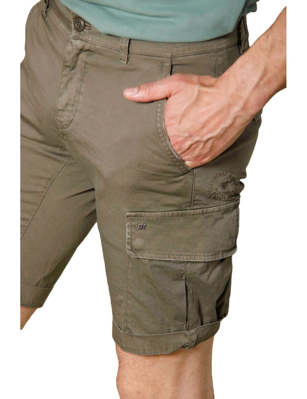 Ego Madrid | Mason's bermuda cargo raso stretch verde militar