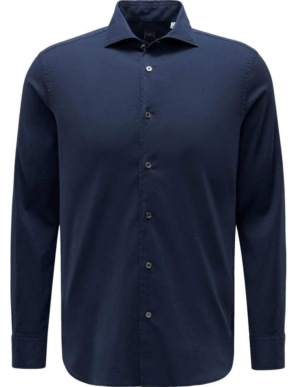 Fedeli Sean stretch cotton voile shirt  azul marino | Ego Madrid