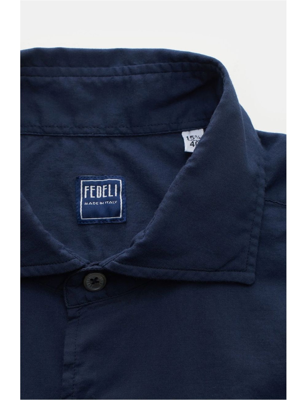 Fedeli Sean stretch cotton voile shirt  azul marino | Ego Madrid