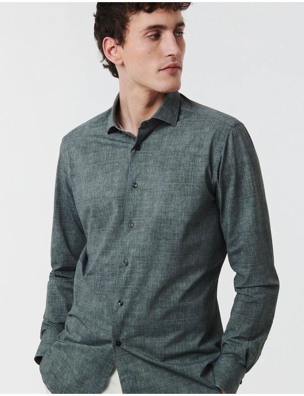 Camisa active estampado texturizado verde Xacus | Ego Madrid oficial