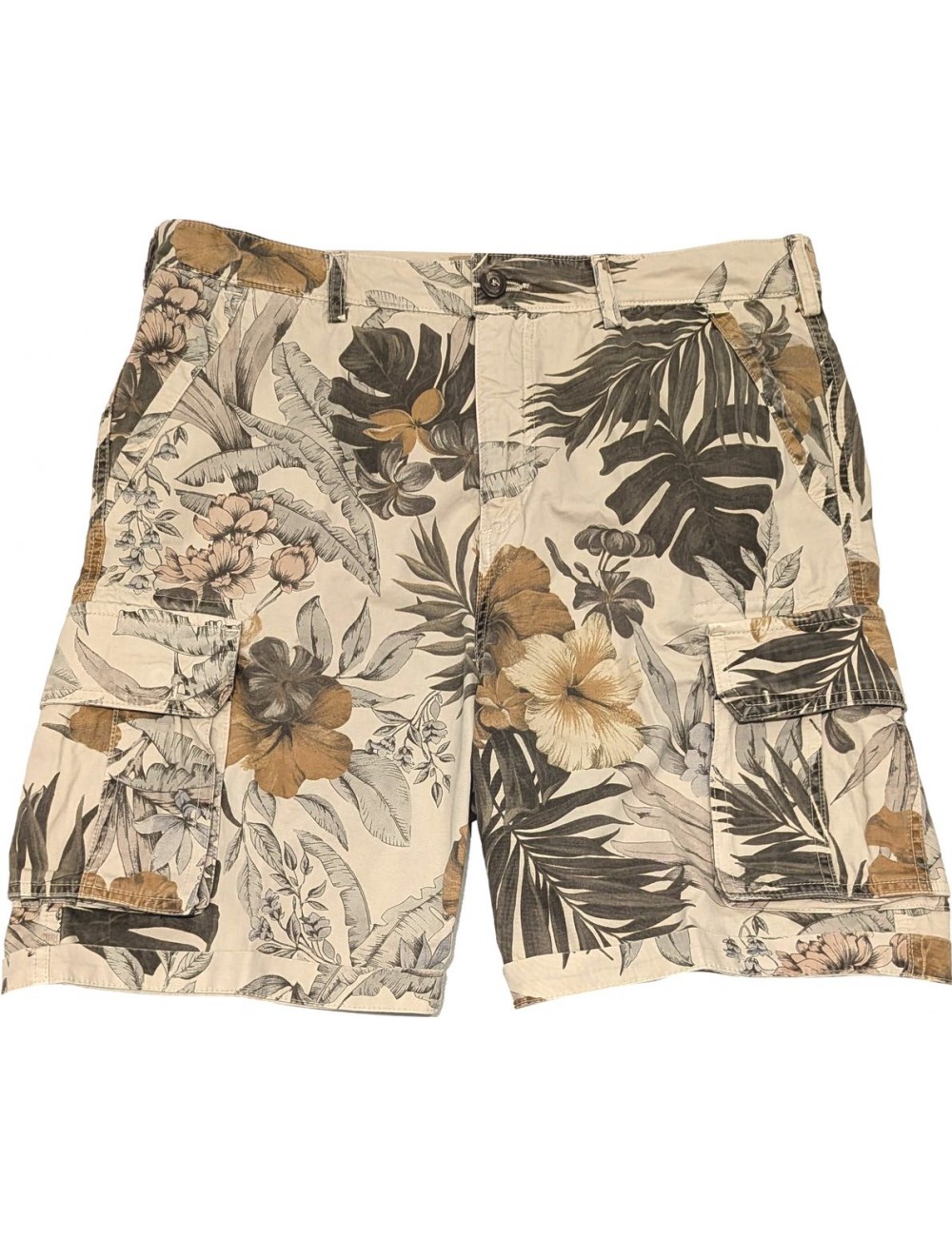 40Weft Bermudas Spy estampado floral fondo beige