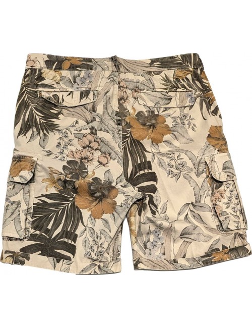 40Weft Bermudas Spy estampado floral fondo beige