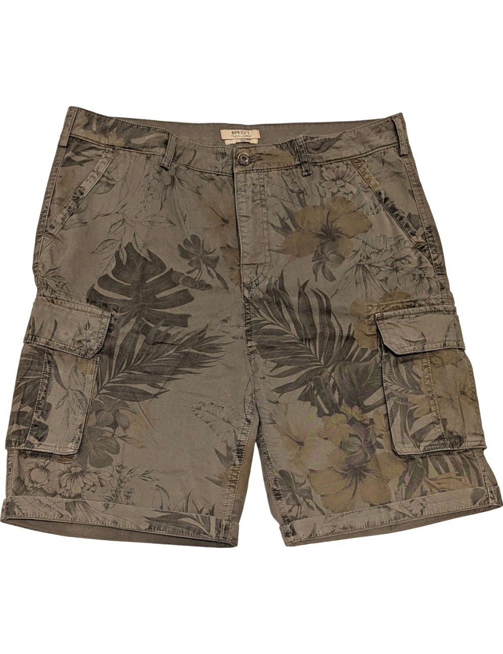 40Weft Bermudas Spy estampado floral fondo marrón